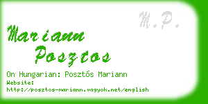 mariann posztos business card