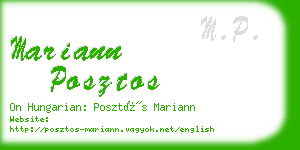 mariann posztos business card